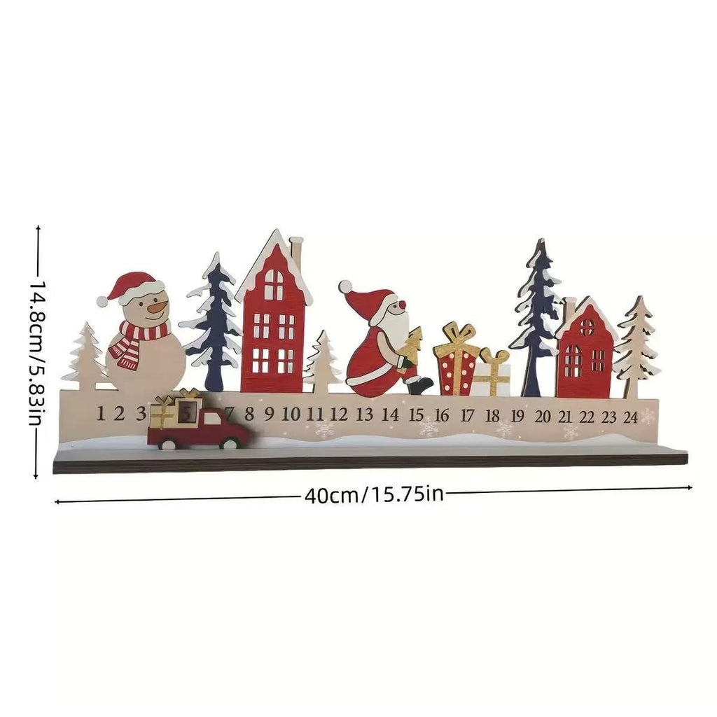 Wooden Countdowns Holiday Ornament Christmas Stairs Climbing Advent Calendar