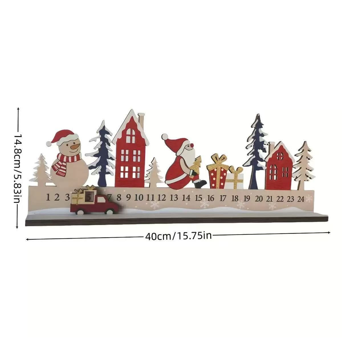 Wooden Countdowns Holiday Ornament Christmas Stairs Climbing Advent Calendar