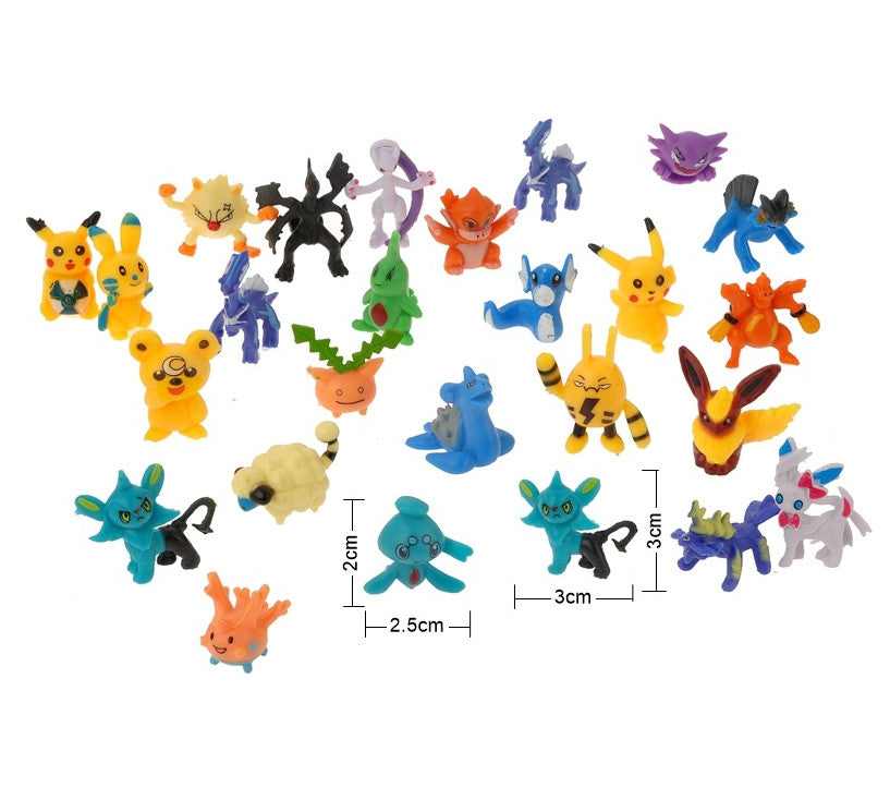Mini anime creature figures about 2 to 3 cm tall