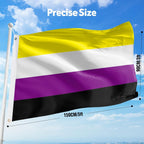 Non binary flag displayed on a wall