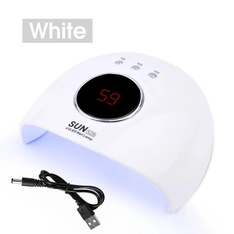 120W UV LED Nail Lamp – Professional Gel Nail Polish Dryer with LCD Timer (USB)