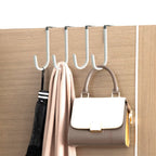 8PCS Adjustable Long Over The Door Hanger Front / Back Door Hook Organizer AU8PCS Adjustable Over The Door Hooks - Long Front and Back Door Hanger OrganiserS