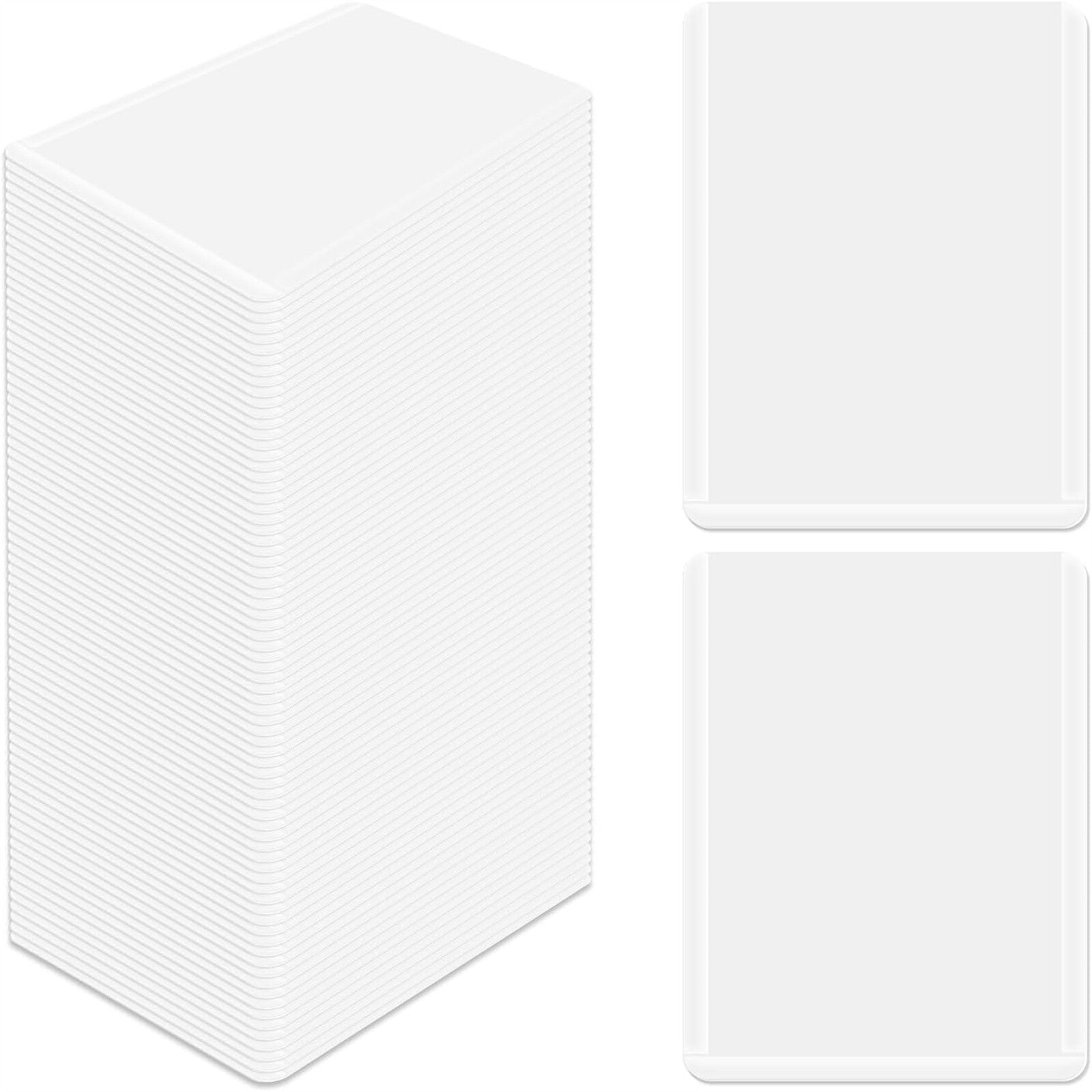 50 Pack 35PT Top Loader Card Holders – Clear Rigid Baseball and Trading Card Protectors
