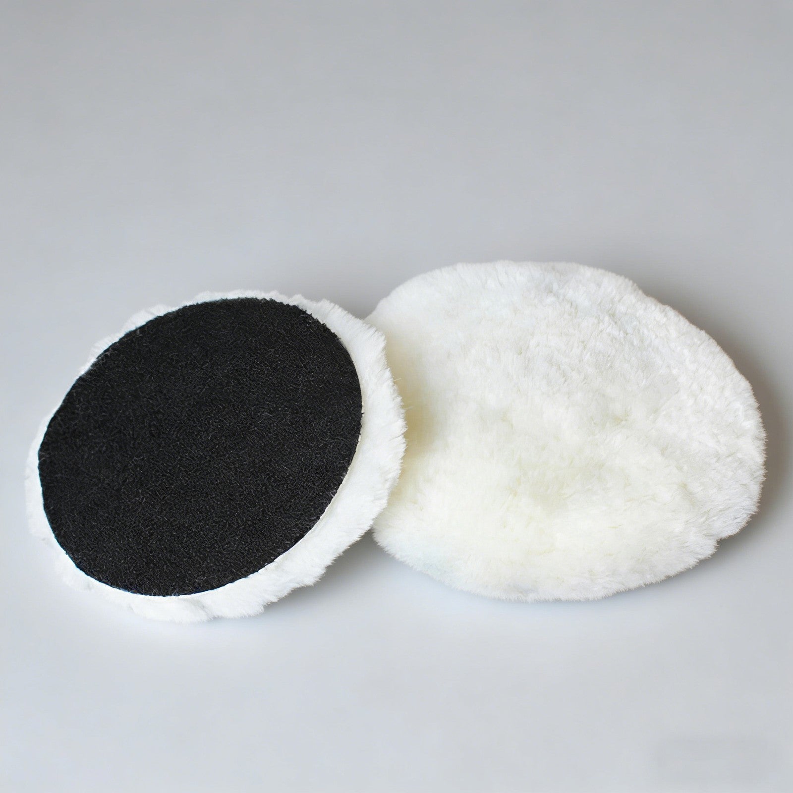 4PCS 5 Inch Wool Polishing Pads - Sheepskin Buffing Pads with Hook and Loop Back