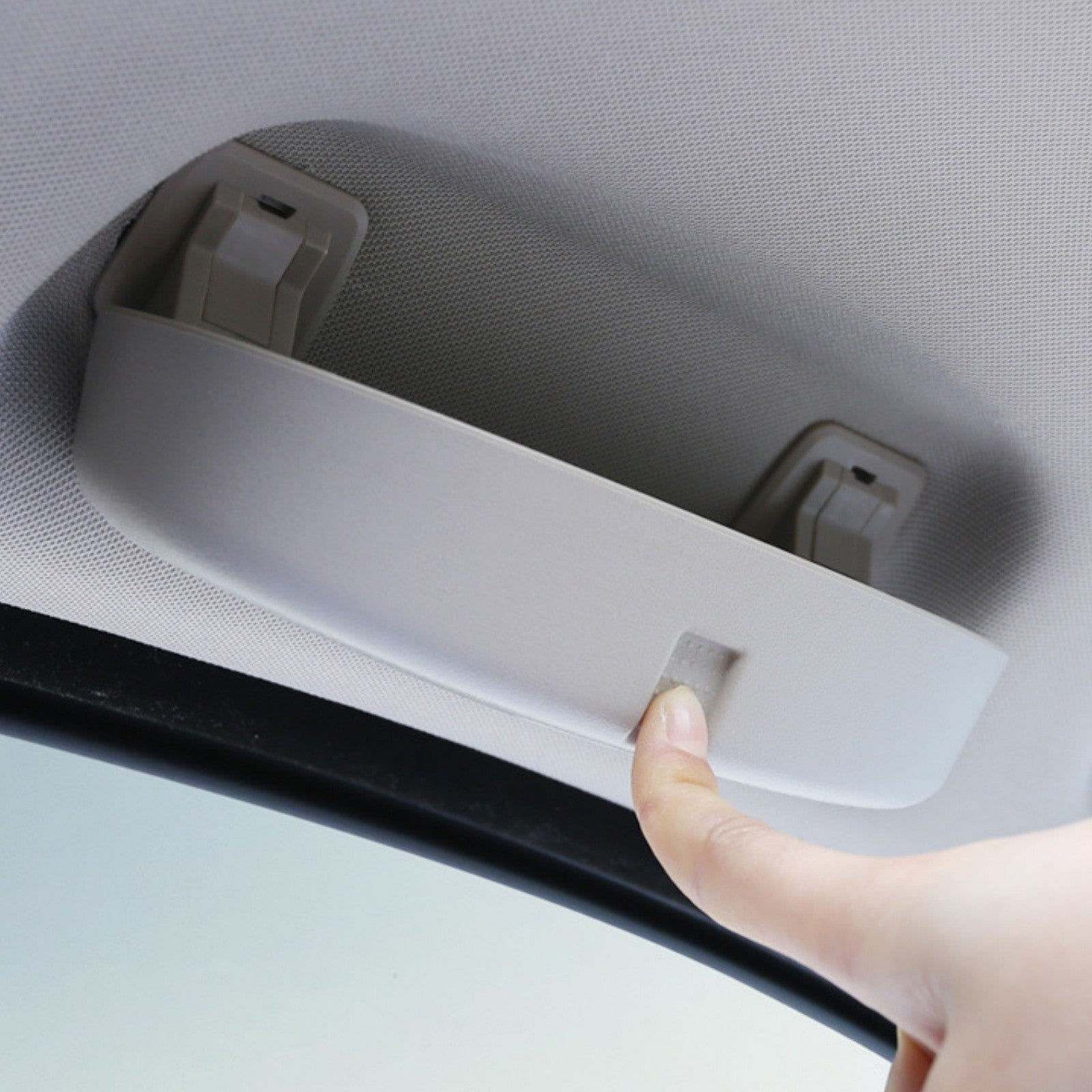 3PCS Car Sunglasses Holder Cases - Grey Eyeglass Organiser Storage with Mounting Accessories