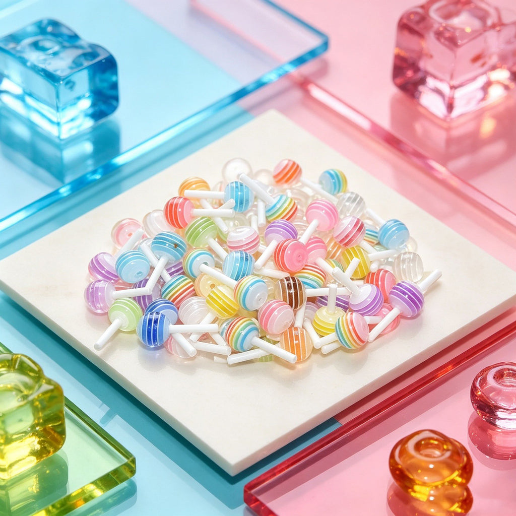100pcs Nail Stickers Candy Nails Charms DIY Manicure Decors Lollipop Art