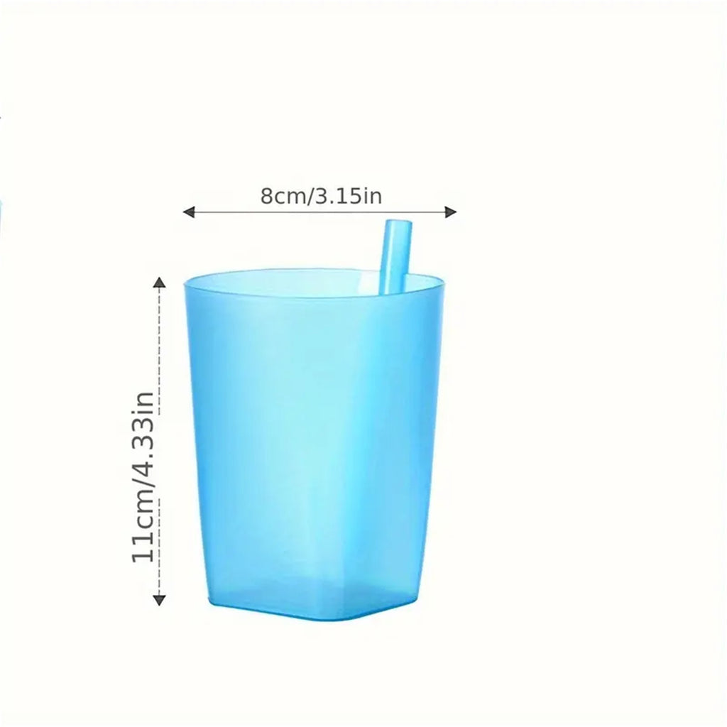 4PCS Integrated Straw Cups - Reusable Easy to Clean Drinking Cups for Home Use