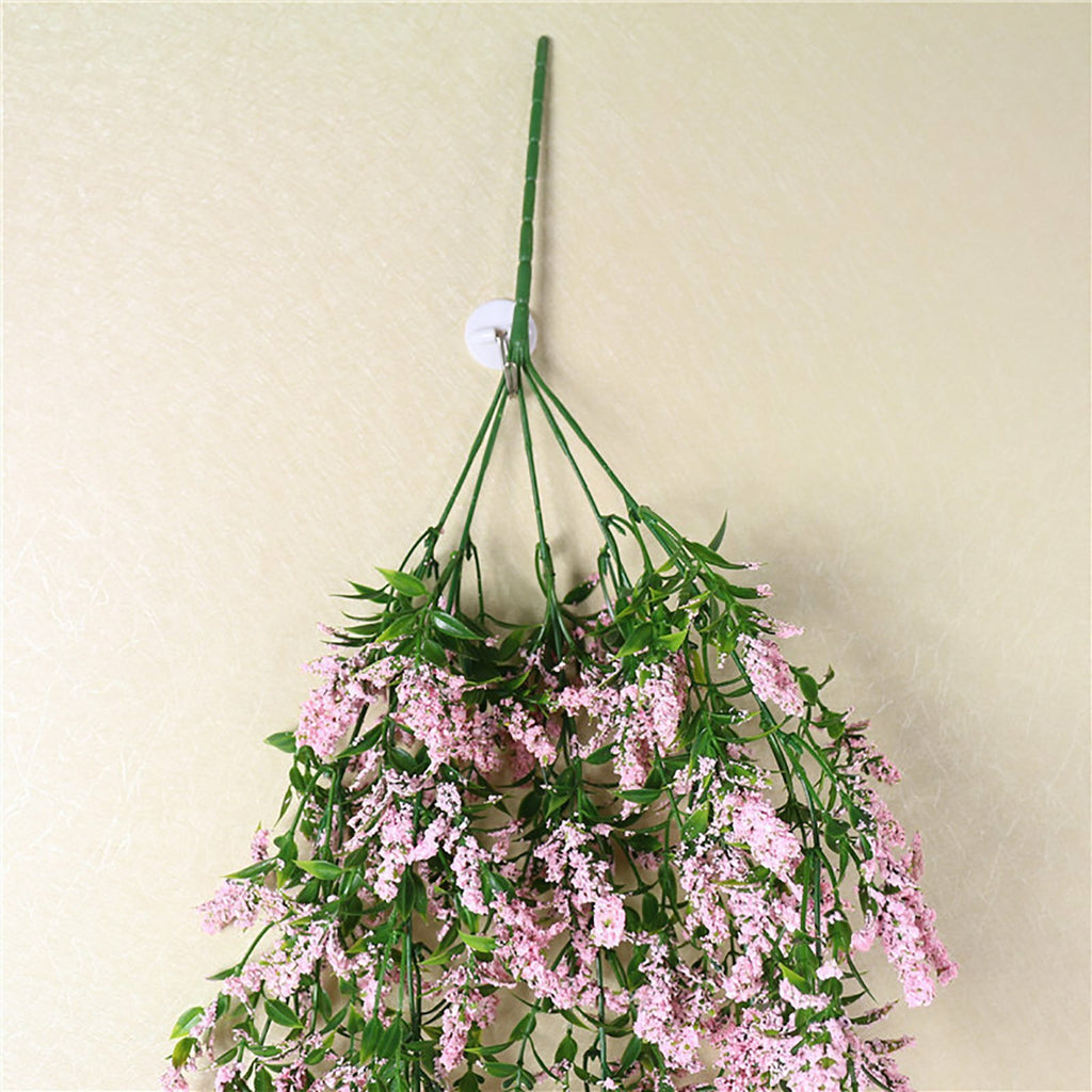 4PCS Artificial Hanging Lavender Plants Faux Vine Flowers Home Wedding Decor