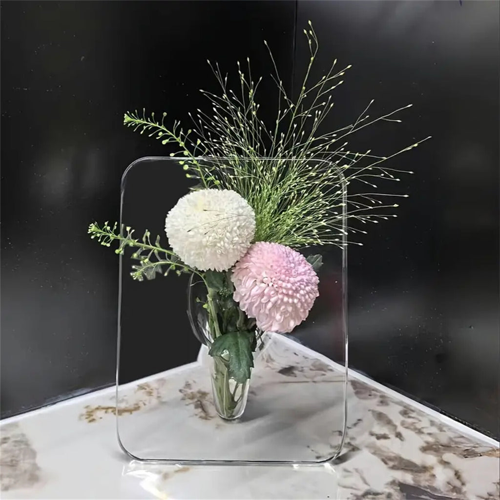 Acrylic Photo Picture Frame Vase for Centerpieces,Cute Bud Vase,Flower Vaser