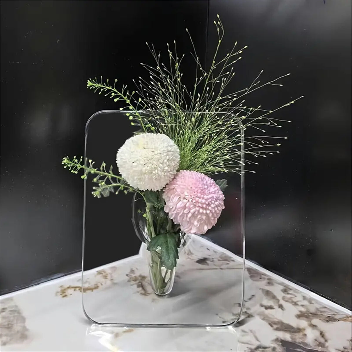 Acrylic Photo Picture Frame Vase for Centerpieces,Cute Bud Vase,Flower Vaser