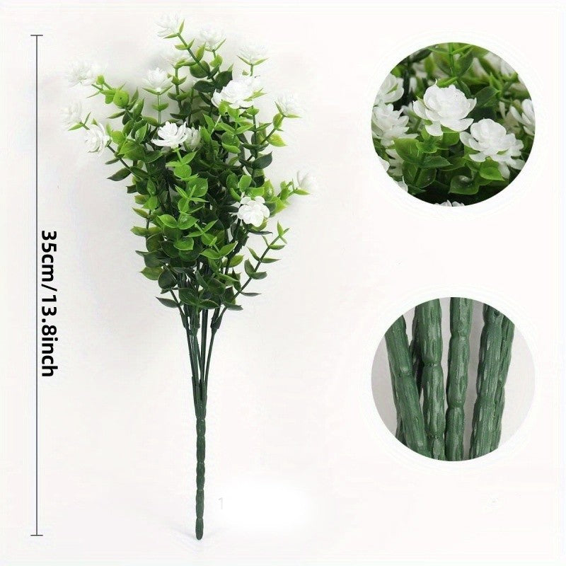 5 Bundles Artificial Camellia Flowers Decorative Plastic Floral Arrangement for Home Decor