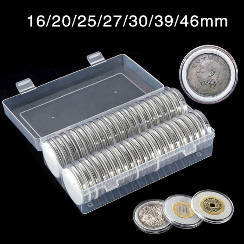 Coin capsules for 16 to 46mm coins