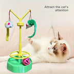 Cat Spinning Wheel Toy Interactive Cat Toy Self Amusement Plush Mouse Indoor Pet