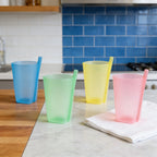 4PCS Integrated Straw Cups - Reusable Easy to Clean Drinking Cups for Home Use