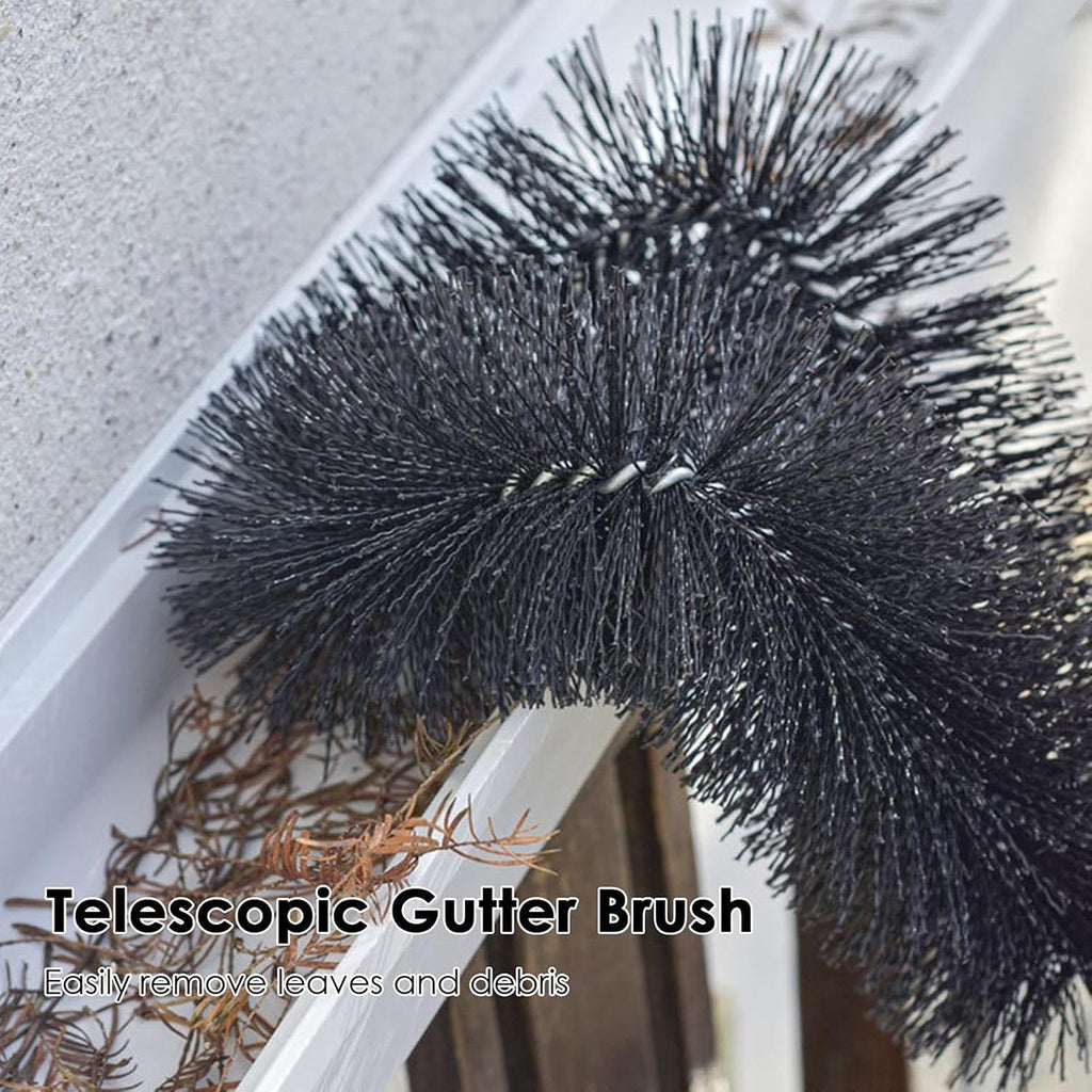 2PCS Gutter Cleaning Brush with Extendable Pole 208cm – Roof Gutter Cleaning Tool