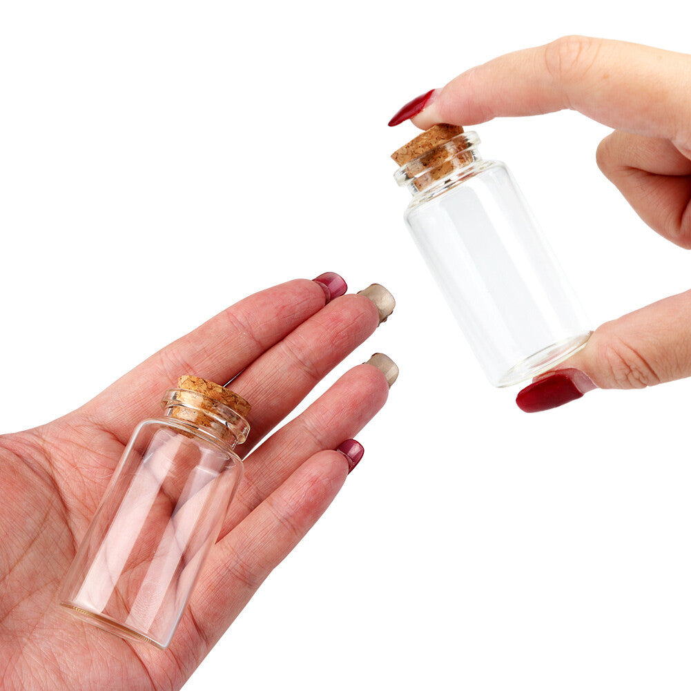 100PCS 40ml Glass Vials with Cork Stoppers - Mini Wish Bottles and Storage Jars