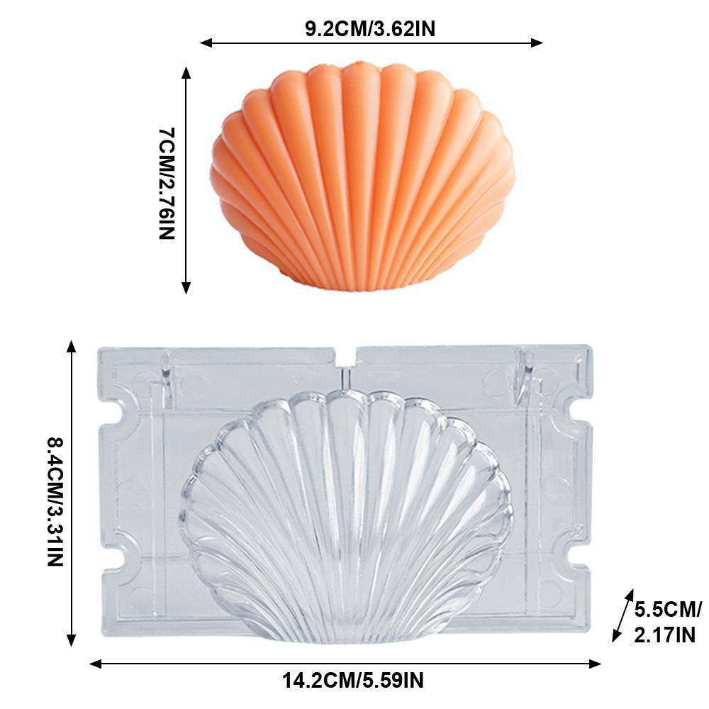 Seashell Candle Silicone Mold - Conch Scallop Clam Wax Mould for DIY Candle and Craft Decor