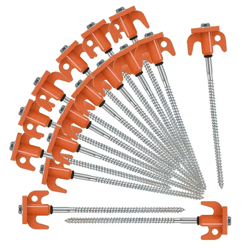 8Pcs Tent Pegs Heavy Duty Screw Steel In Ground Camping Outdoor Stakes Nails
