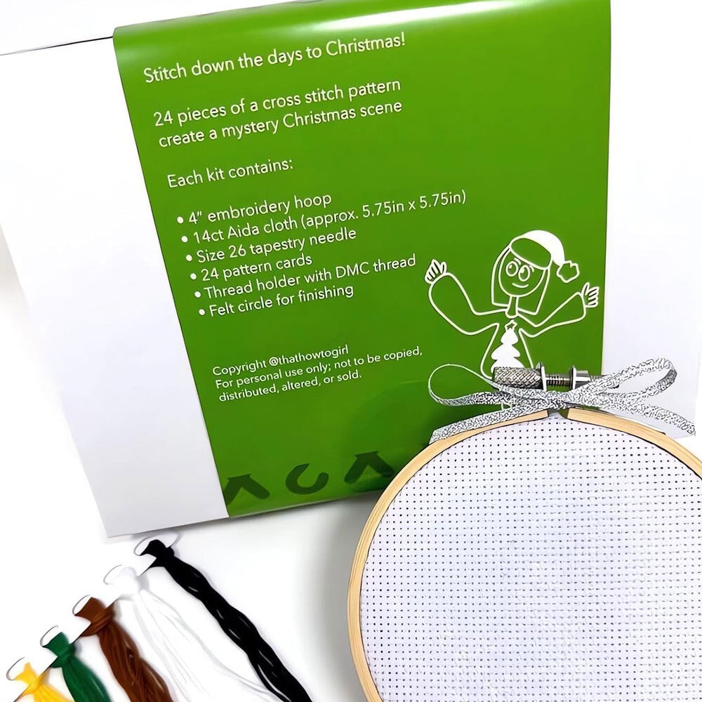 NEW for  - Cross Stitch Advent Calendar, Christmas Embroidery Kit HOD