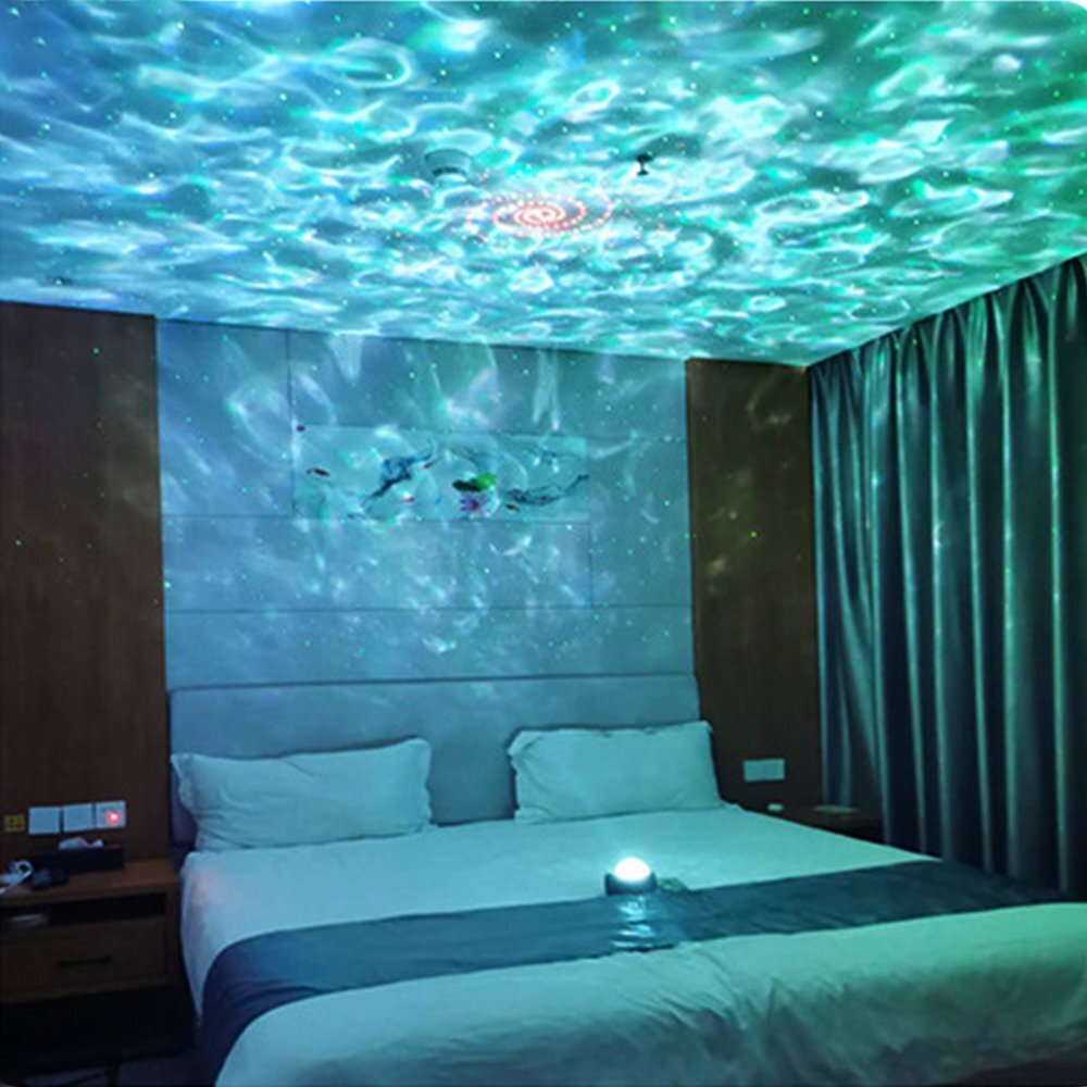 Galaxy Star Projector Night Light LED Ocean Wave Lamp Bluetooth Music Remote Control