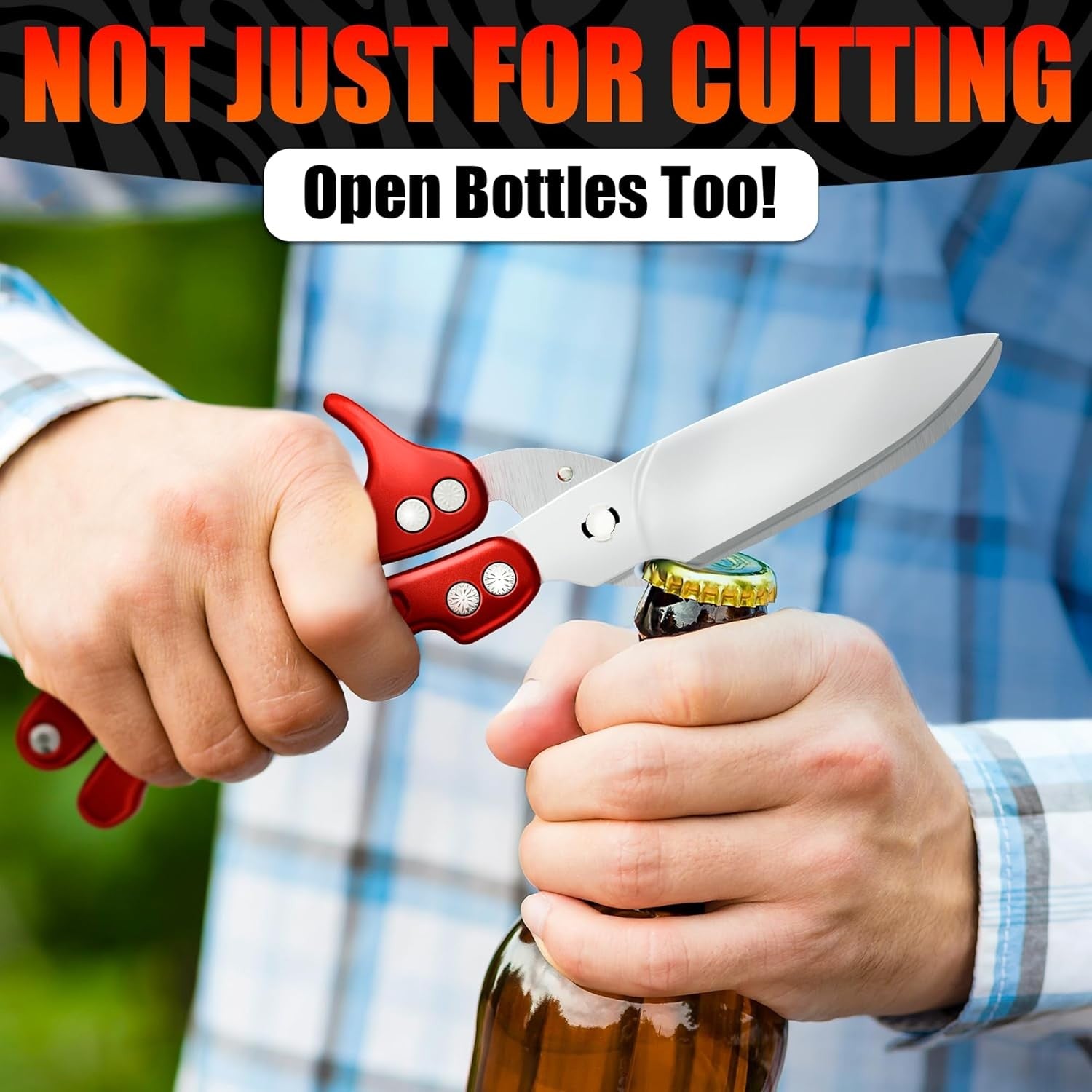 2pcs Heavy Duty Kitchen Scissors | Stainless Steel Meat Bone Shears & Beer Opener