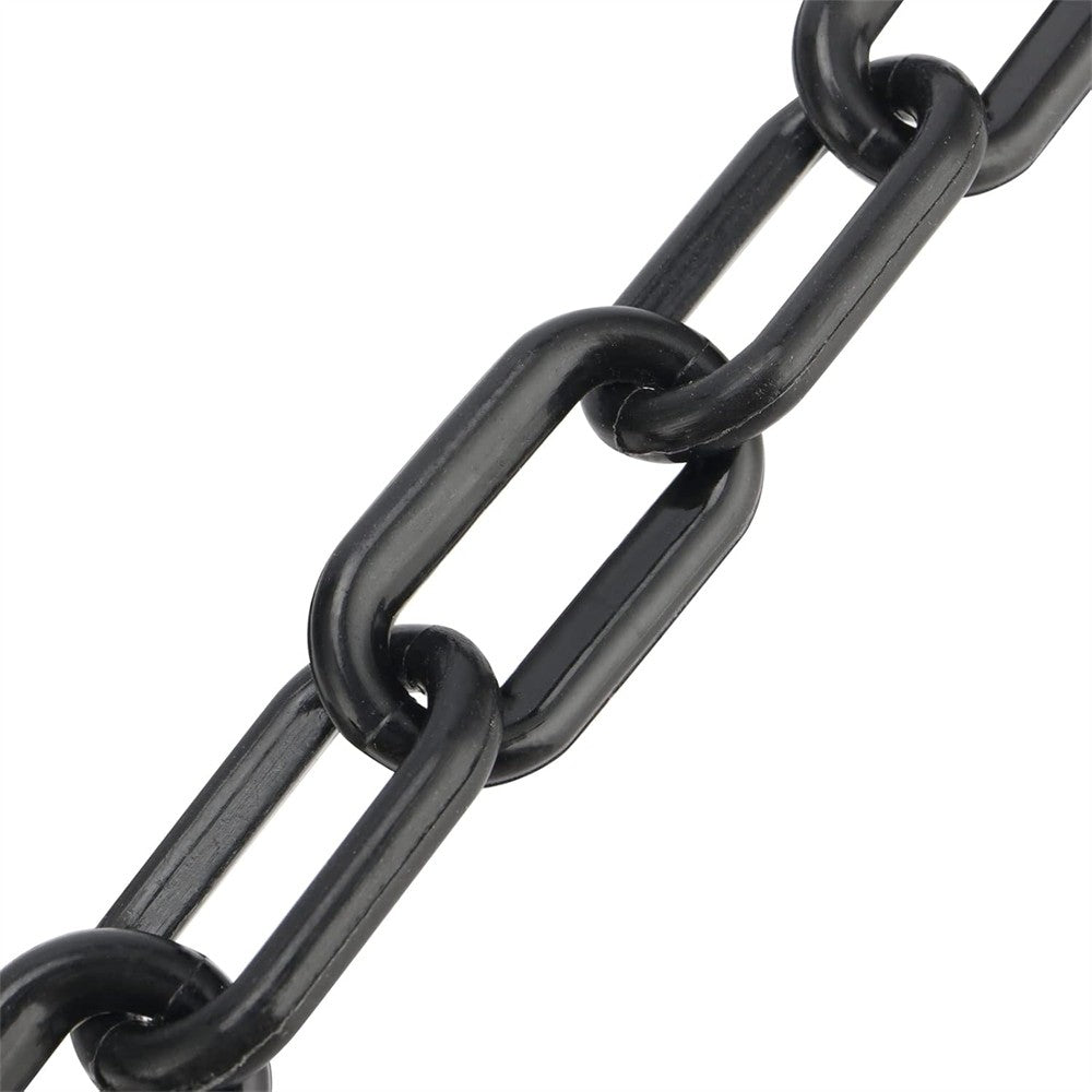 6M Plastic Safety Warning Chain – Black and White Barrier Chain 8mm for Traffic Control and Hazard Areas