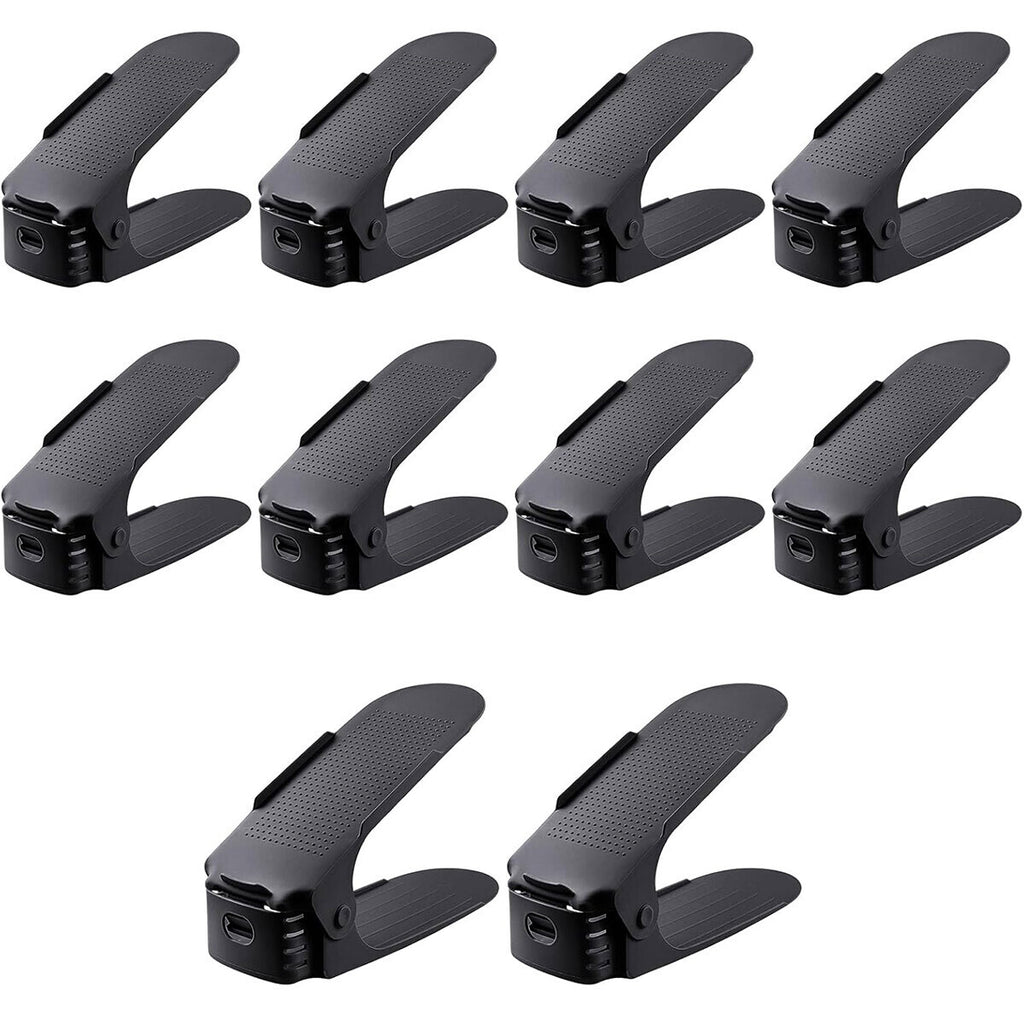 24x Adjustable Plastic Double Layer Shoe Rack Three Gear Shoe Support Space Sav24PCS Adjustable Double Layer Shoe Rack Holders - Space Saving Plastic Shoe Organiserse