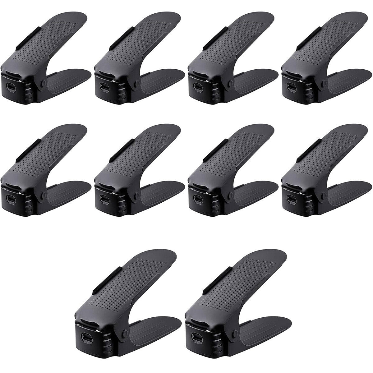 24x Adjustable Plastic Double Layer Shoe Rack Three Gear Shoe Support Space Sav24PCS Adjustable Double Layer Shoe Rack Holders - Space Saving Plastic Shoe Organiserse