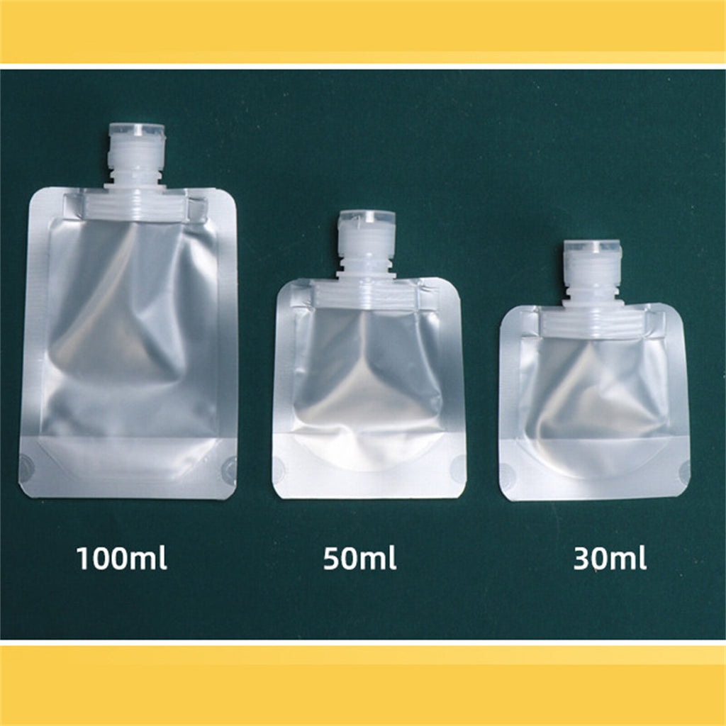 50PCS Reusable Travel Sample Pouches – Empty Plastic Bags for Makeup, Lotion, Shampoo and Liquid Toiletries