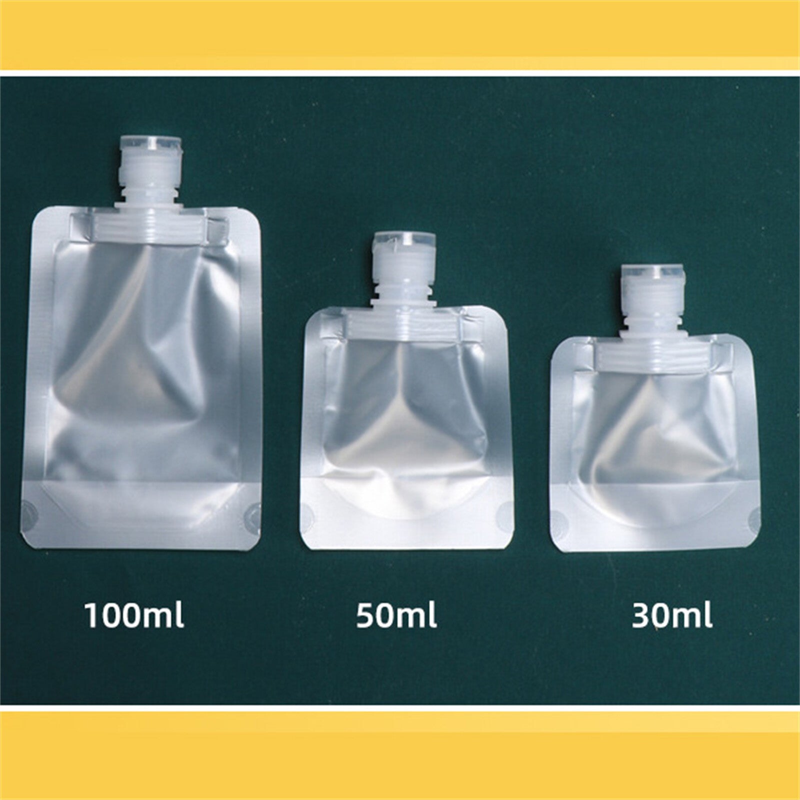 50PCS Reusable Travel Sample Pouches – Empty Plastic Bags for Makeup, Lotion, Shampoo and Liquid Toiletries