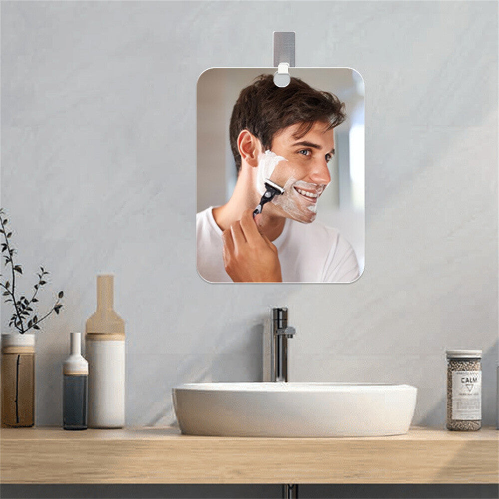 Anti-Fog Shower Mirror – Fogless Shaving Mirror for Bathroom (17 × 13cm)