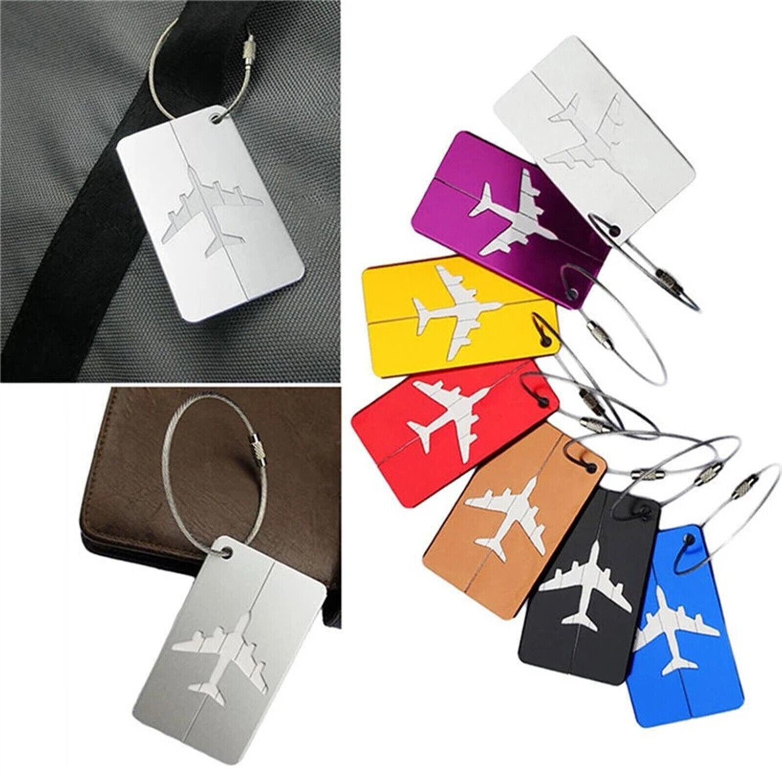 9PCS Luggage Tags and Adjustable Suitcase Straps Set - Travel Bag Security Accessories
