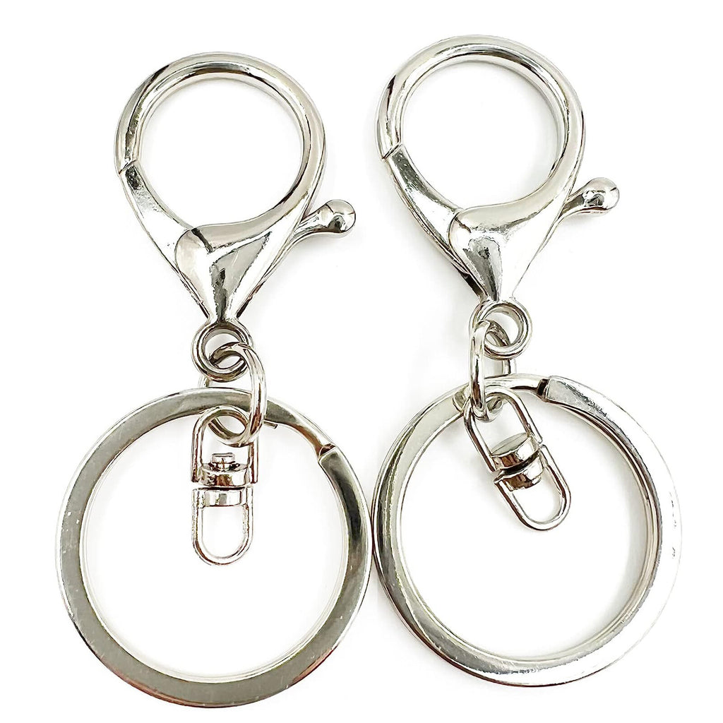 40PCS Keychain Lobster Clasps with Split Rings - Swivel Keyring Hooks for Lanyards and DIY Crafts