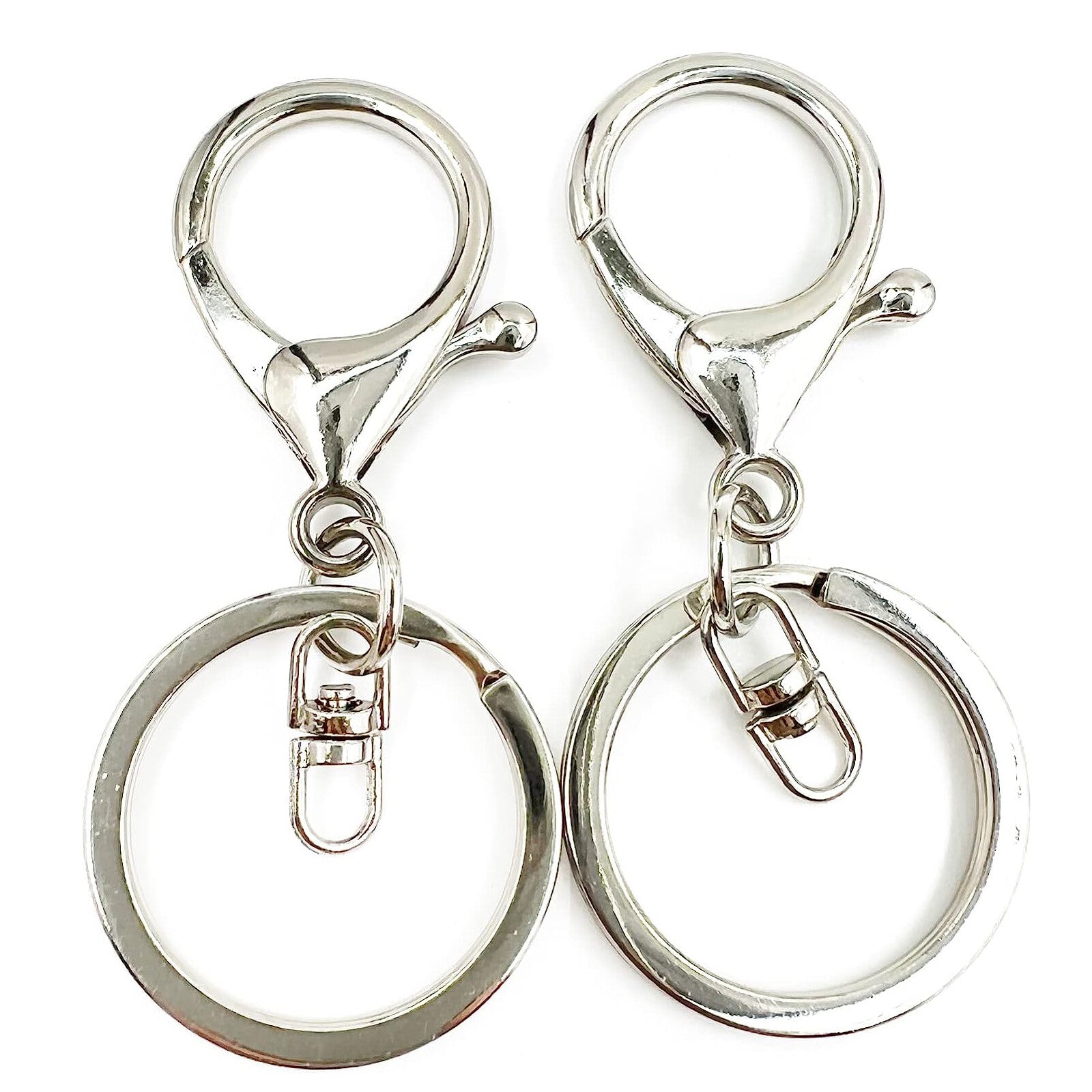 40PCS Keychain Lobster Clasps with Split Rings - Swivel Keyring Hooks for Lanyards and DIY Crafts