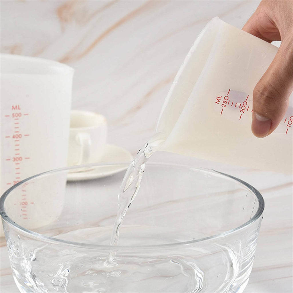 2PCS Silicone Measuring Cup Set 250ml or 500ml - Reusable Resin Glue DIY Mixing Cups