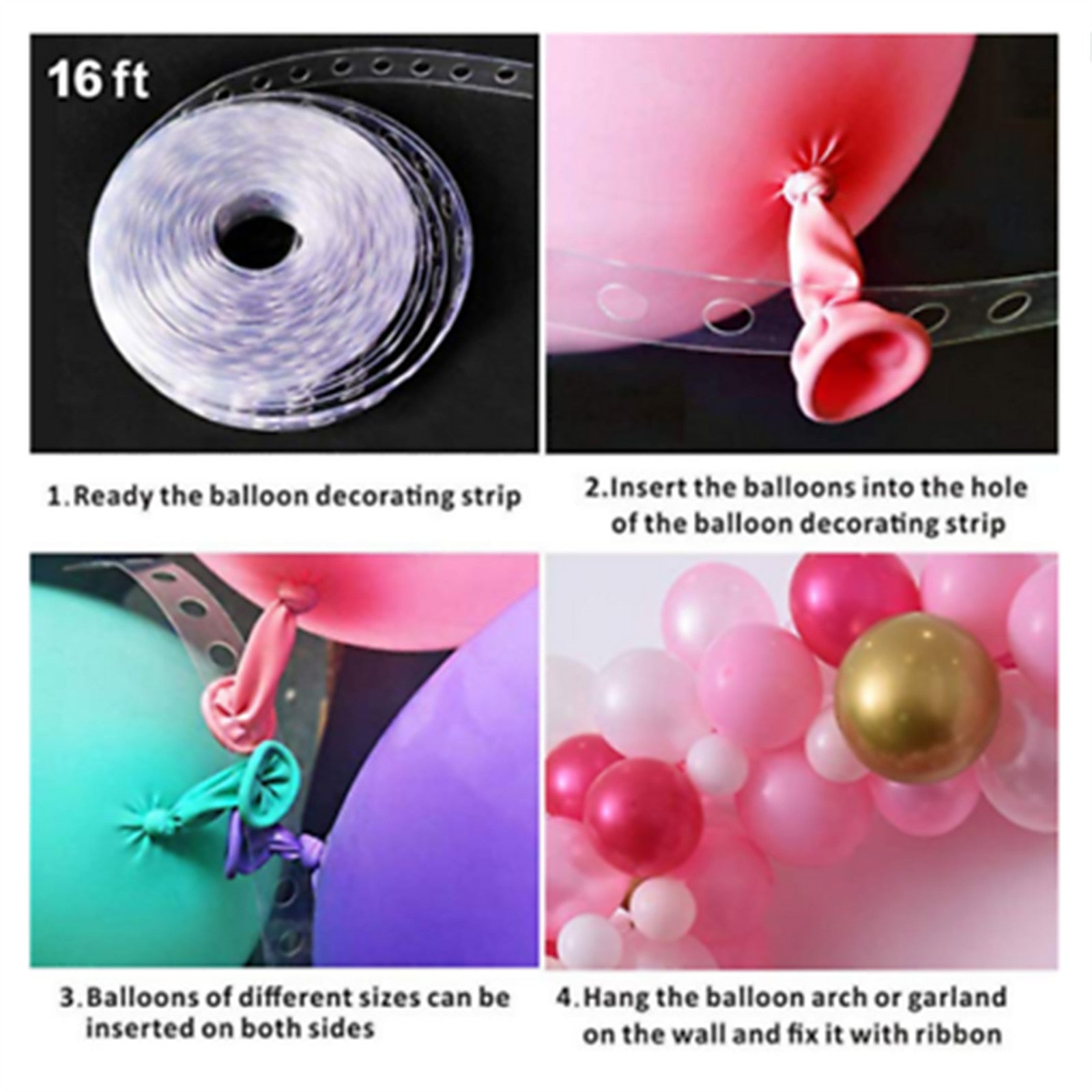 194PCS Mermaid Balloon Garland Arch Kit Birthday Party Decoration Girls