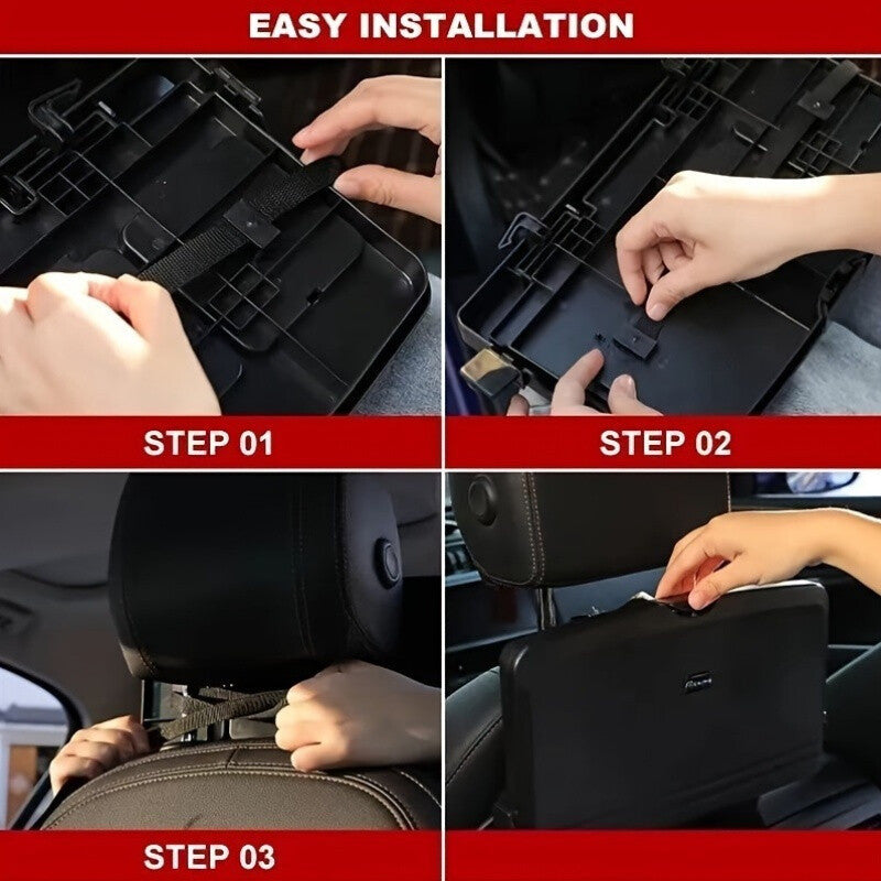 Car Backseat Organizer with Foldable Tray | Multi-Function Storage Holder
