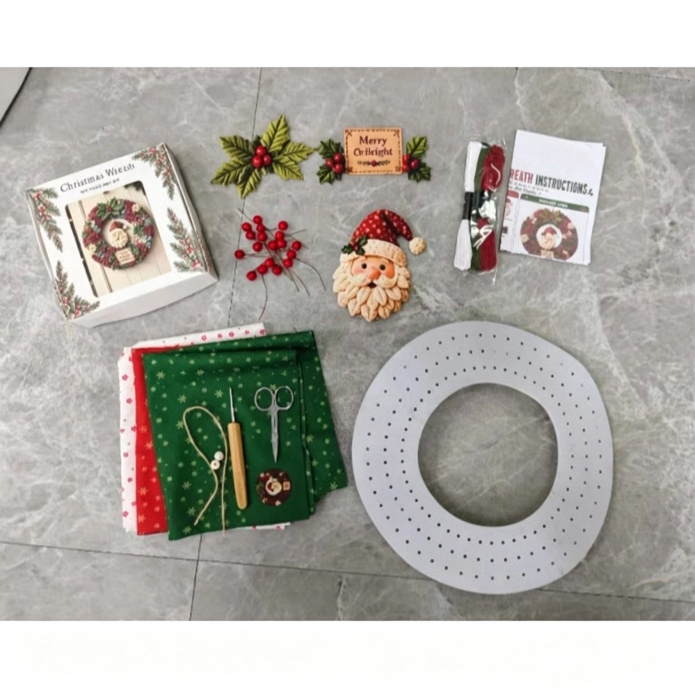 3D Fabric Poke Wreath DIY Kit Christmas Handmade Wreath Craft Set Party Decor