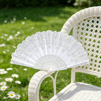 10pcs White Print Hand Held Fan Costume Accessory Decoration Wedding Party AUS