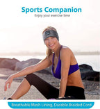 Woman wearing the headband outdoors