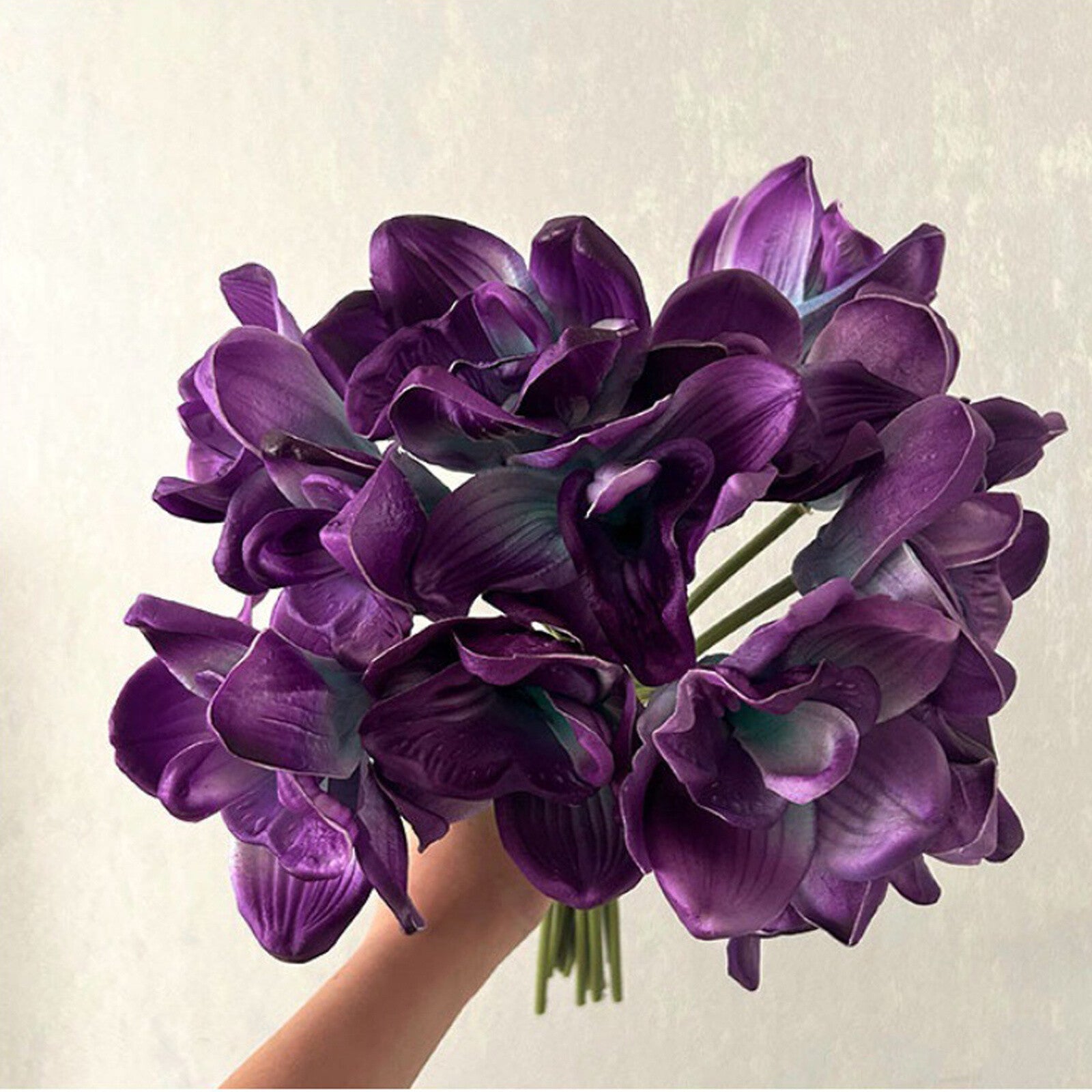 1PC Artificial Orchid Stem - Purple Turquoise Faux Flower Branch for Home and Event Decor