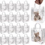 40pcs Clear PVC Gift Bags with Handles | Transparent Plastic Party Favor Bags (2 Sizes)