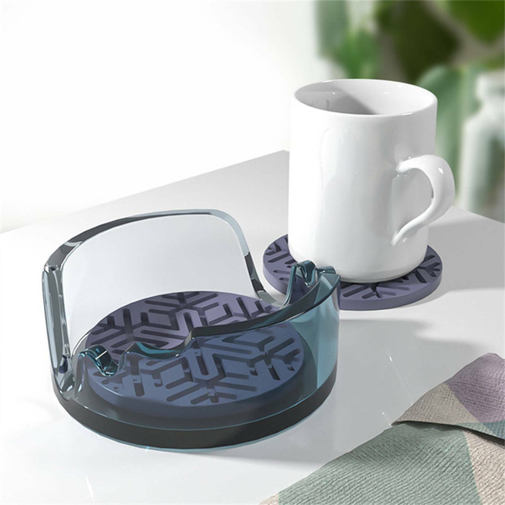 6PCS Flower Silicone Coaster Mold Set - Resin Casting Epoxy Coaster Moulds with Holder