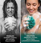 12pcs Mermaid Loofah Bath Sponge Set | Soft Exfoliating Shower Puff Body Scrubber