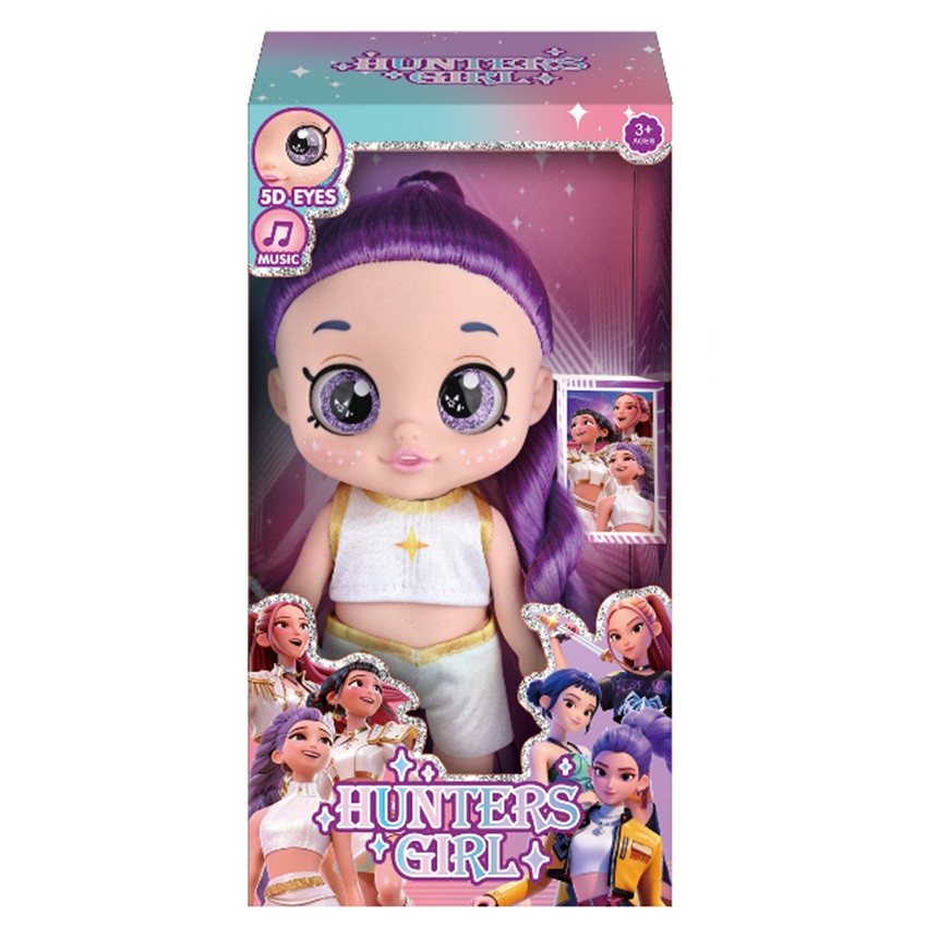 13 inch purple hair big eye doll in its window gift box