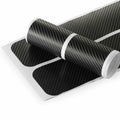 12PCS Carbon Fibre Style Car Door Sill Protector Stickers Scuff Plate Guard Kit
