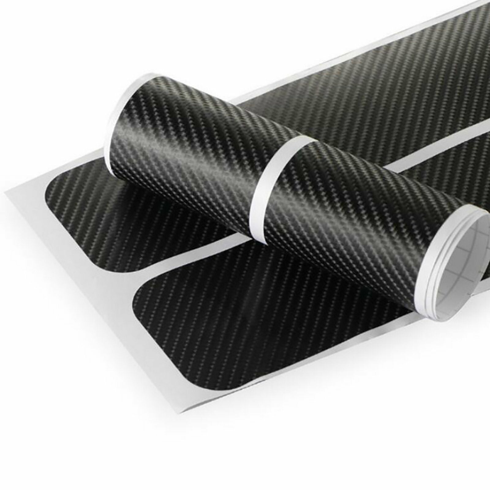 12PCS Carbon Fibre Style Car Door Sill Protector Stickers Scuff Plate Guard Kit