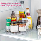 360° Rotating Fridge Organizer Tray – Lazy Susan Kitchen Storage Container