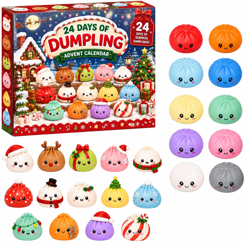 24 Days of Dumpling advent calendar box with assorted kawaii squishies