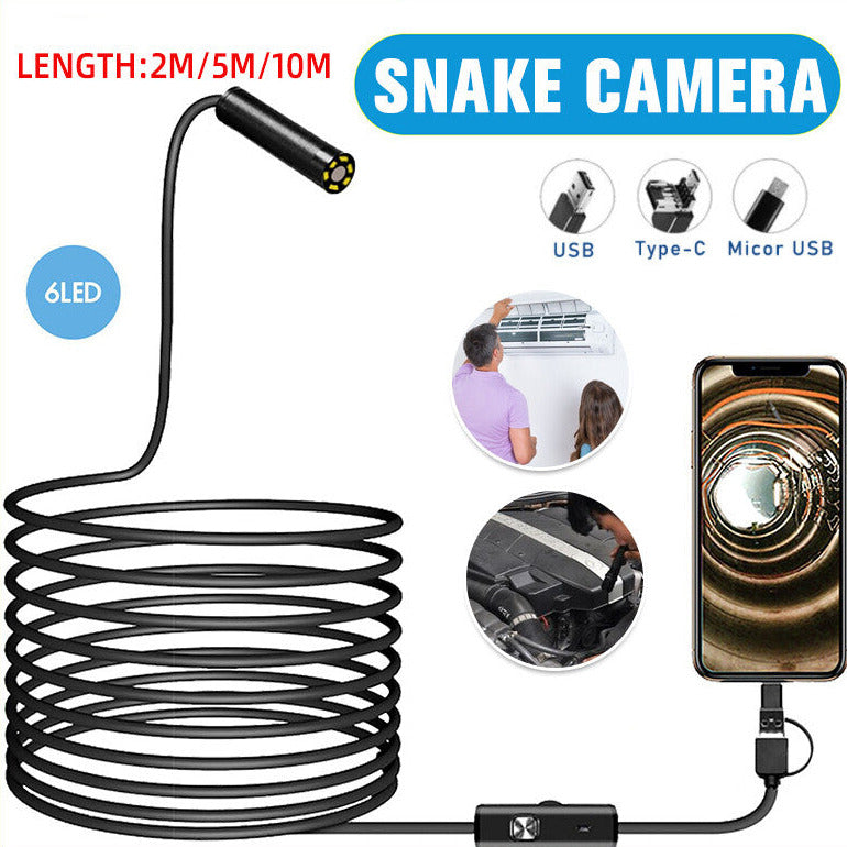 HD Waterproof Endoscope Camera USB Type-C Borescope Inspection Snake Camera for Android & PC